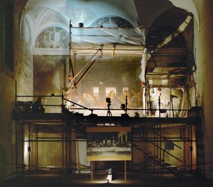 1982 óta Giuseppina Brambilla (freskó) végső kísérletet tesz Leonardo Utolsó vacsorájának megmentésére. alkotó: Leonardo da Vinci