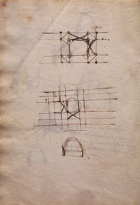Tanulmányok a katedrális lámpásához, a Codex Trivulzianusból alkotó: Leonardo da Vinci