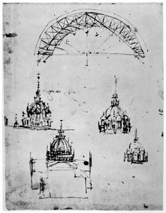 Tanulmányok a milánói dóm központi kupolájához, 15. század vége, 1954. alkotó: Leonardo da Vinci