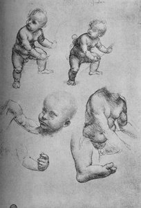 Tanulmányok egy gyermekről és a gyermek részeiről, c1480, 1945 alkotó: Leonardo da Vinci
