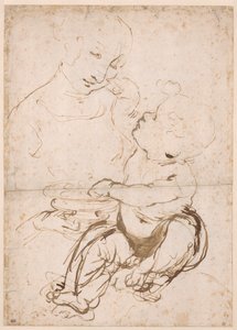 Tanulmány a Madonnának gyümölcstállal, 1478 körül. alkotó: Leonardo da Vinci