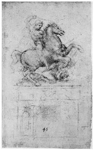 Tanulmány a Trivulzio-emlékműhöz, c1508, 1954 alkotó: Leonardo da Vinci