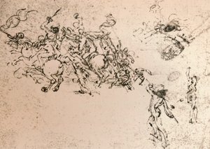 Tanulmány az anghiari csata rajzfilmjéhez, c1472-c1505 1883 alkotó: Leonardo da Vinci