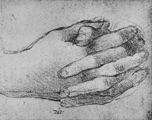 Tanulmány az összekulcsolt kezekről, c1480, 1945 alkotó: Leonardo da Vinci