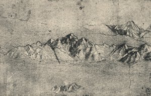 Study of Mountain Ranges, c1480, 1945 alkotó: Leonardo da Vinci