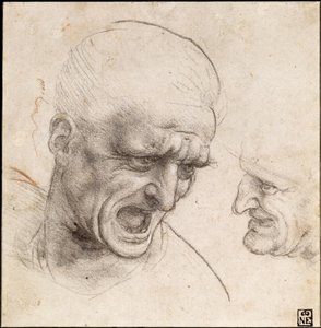 Tanulmány két harcosról" Fej az Anghiari csatához, 1504-05 alkotó: Leonardo da Vinci