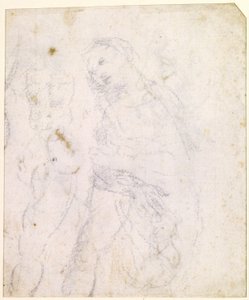 Tanulmány egy Madonnáról [verso] alkotó: Leonardo da Vinci