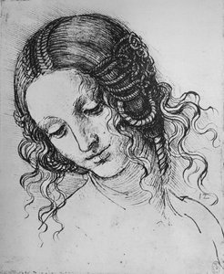 Study of a Womans Head, c1480, 1945 alkotó: Leonardo da Vinci