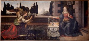 Angyali üdvözlet - 1472-1475 alkotó: Leonardo da Vinci