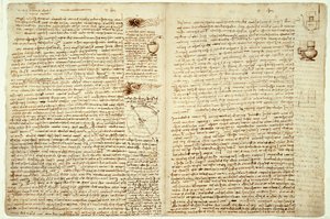 A Codex Hammer, 124-127., 1508-12. oldal alkotó: Leonardo da Vinci
