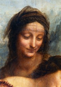 Szent Anna arca, részlet a Szűzről és a Gyermekről Szent Annával alkotó: Leonardo da Vinci