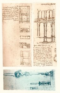 Három építészeti rajz, c1472-c1519 1883 alkotó: Leonardo da Vinci
