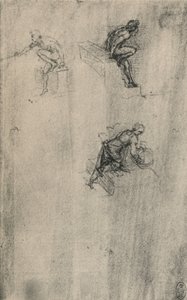 Két ülő akt és egy mosdó nő, c1480 1945 alkotó: Leonardo da Vinci