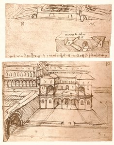 Két városi tervrajz, c1472-c1519 1883 alkotó: Leonardo da Vinci