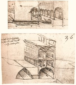 Két csatornaterv egy városban, c1472-c1519 1883 alkotó: Leonardo da Vinci
