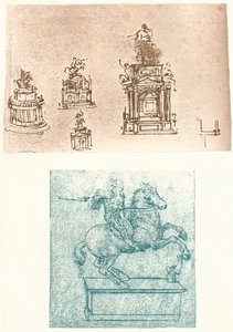 Két előkészítő tanulmány a Sforza-emlékműhöz, c1482-c1499 1883 alkotó: Leonardo da Vinci