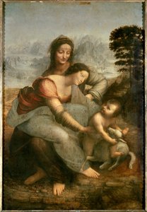 Szűz és gyermek Szent Annával alkotó: Leonardo da Vinci