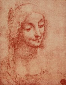 Női arc, Leonardo da Vinci rajza. Accademia Galleries, Velence alkotó: Leonardo da Vinci