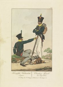 Két vadász, 1814-1818 Koninglyke Nederlandsche Jagers / Chasseurs Royale des Pays-Bas (cím a tárgyon) Hét egységes előadás 1814-1818 (sorozat címe)