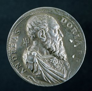 Andrea Doria (1466-1560) portrémedalionja (előlap), 1541 körül (ezüst) (a hátoldalt lásd: 122338)