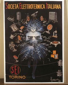 Színes litográfiája Leonetto Cappiello, SEI, Electroheat Italian Company reklámplakátja alkotó: Leonetto Cappiello