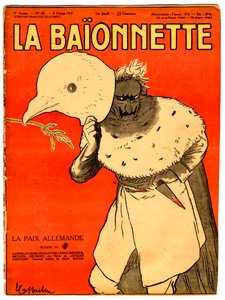A „La Baionnette” címlapja, színekben szatirikus alkotó: Leonetto Cappiello