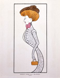 Marcelle Lender, a "Le Vieux Marcheur" című karikatúrában. alkotó: Leonetto Cappiello