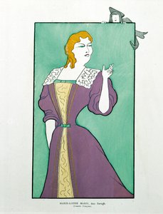 Marie-Louise Marsy a "Tartuffe"-ben, karikatúra alkotó: Leonetto Cappiello