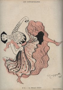 Caroline (La Belle) Otero (1868-1965), spanyol táncosnő és kurtizán portréja – Leonetto Cappiello (1875-1942) rajza az 1898-as „The Rire”-ben alkotó: Leonetto Cappiello