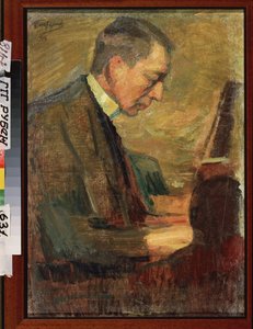 Szergej (Szergej) Rahmanyinov (Szerge Rahmanyinov vagy Rahmanyinov) (1873-1943) zeneszerző portréja. Leonyid Oszipovics Paszternak (1862-1945) alkotása, olaj, vászon