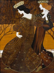 Fiókos szekrény, kb 1908, Leopold Bauer (1872-1938), dió, sárgaréz és gyöngyház, Detail, Ausztria, 20. század alkotó: Leopold Bauer