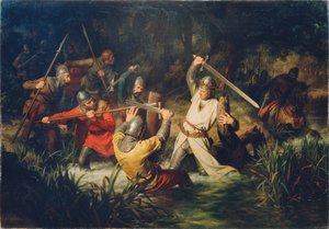 Habsburg Rudolf halálos veszélyben, 1872. alkotó: Leopold Edler von Löffler Radymno