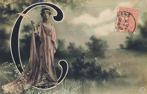 Nagy C betű: Lucienne Roger, a Belle Époque félvilági művésze.. ,1906 (fénykép) alkotó: Leopold-Emile Rutlinger