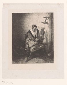 Nő a rokka mellett alkotó: Leopold Flameng