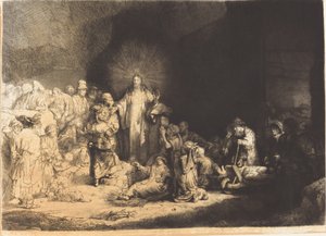 Krisztus prédikációja (A száz gulden nyomat) alkotó: Leopold Flameng after Rembrandt van Rijn