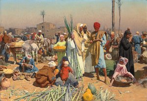 Alsó-Egyiptom piaca, alkotó: Leopold Karl Muller