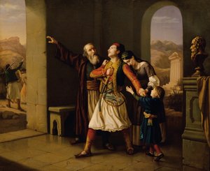 Egy görög harcos búcsúzik alkotó: Leopold Löffler Edler von Radymno
