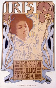 Írisz: Pietro Mascagni, plakát: Leopoldo Metlicovitz, librettó: Luigi Illica, 1898. alkotó: Leopoldo Metlicovitz