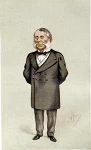 Sir Edward Watkin, "Spy" karikatúra a Vanity Fairből, pub. 1875
