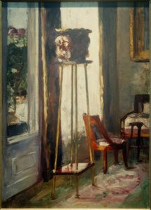 Belső (belső jelenet és olvasó nő) alkotó: Lesser Ury