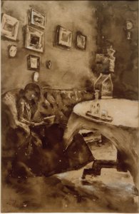 Belső egy hölgy olvasóval alkotó: Lesser Ury