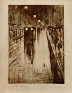 A Leipziger Strasse esőben alkotó: Lesser Ury