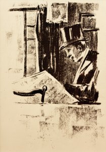Újságolvasó hengerrel alkotó: Lesser Ury