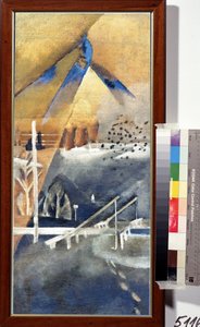 ""téli táj"" Lev Alexandrovich Bruni festménye (1894-1948) 1918 Magángyűjtemény alkotó: Lev Aleksandrovitc Bruni
