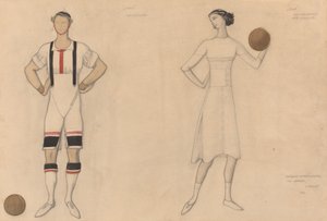 Jelmeztanulmány a "Jeux"-hoz alkotó: Lev Samoilovich Bakst