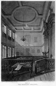 A londoni Heralds College belseje, 1815. alkotó: Lewis