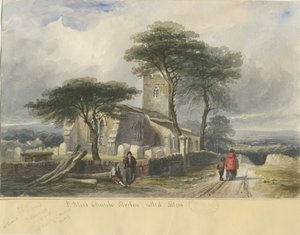 Alton Church: akvarell festészet, és [c 1830-1840] (festmény) alkotó: Lewis John Wood