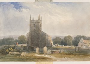 Chaldon templom: akvarell festészet, és [c 1830-1840] alkotó: Lewis John Wood