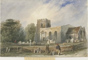 Draycott in the Moors Church: vízfestmény, nd [?19. század] alkotó: Lewis John Wood