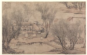 Újév napja egy faluban a Stone Lake mellett, 1609. alkotó: Li Shida